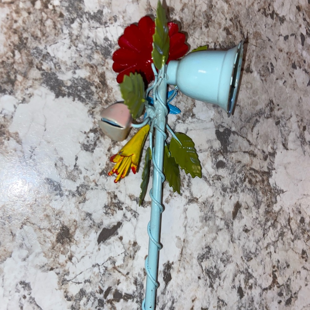 Vintage colorful floral metal candle sniffer